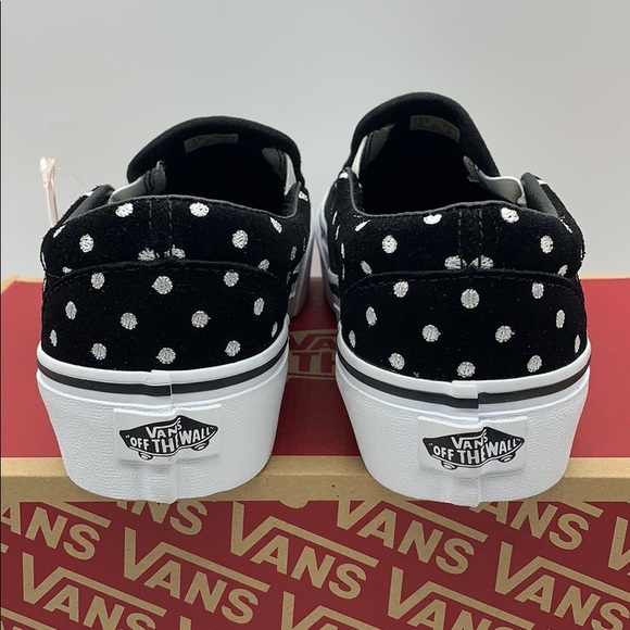 ••VANS CLASSIC SLIP ON Platform Suede Polka Dot WM - Picture 12 of 16